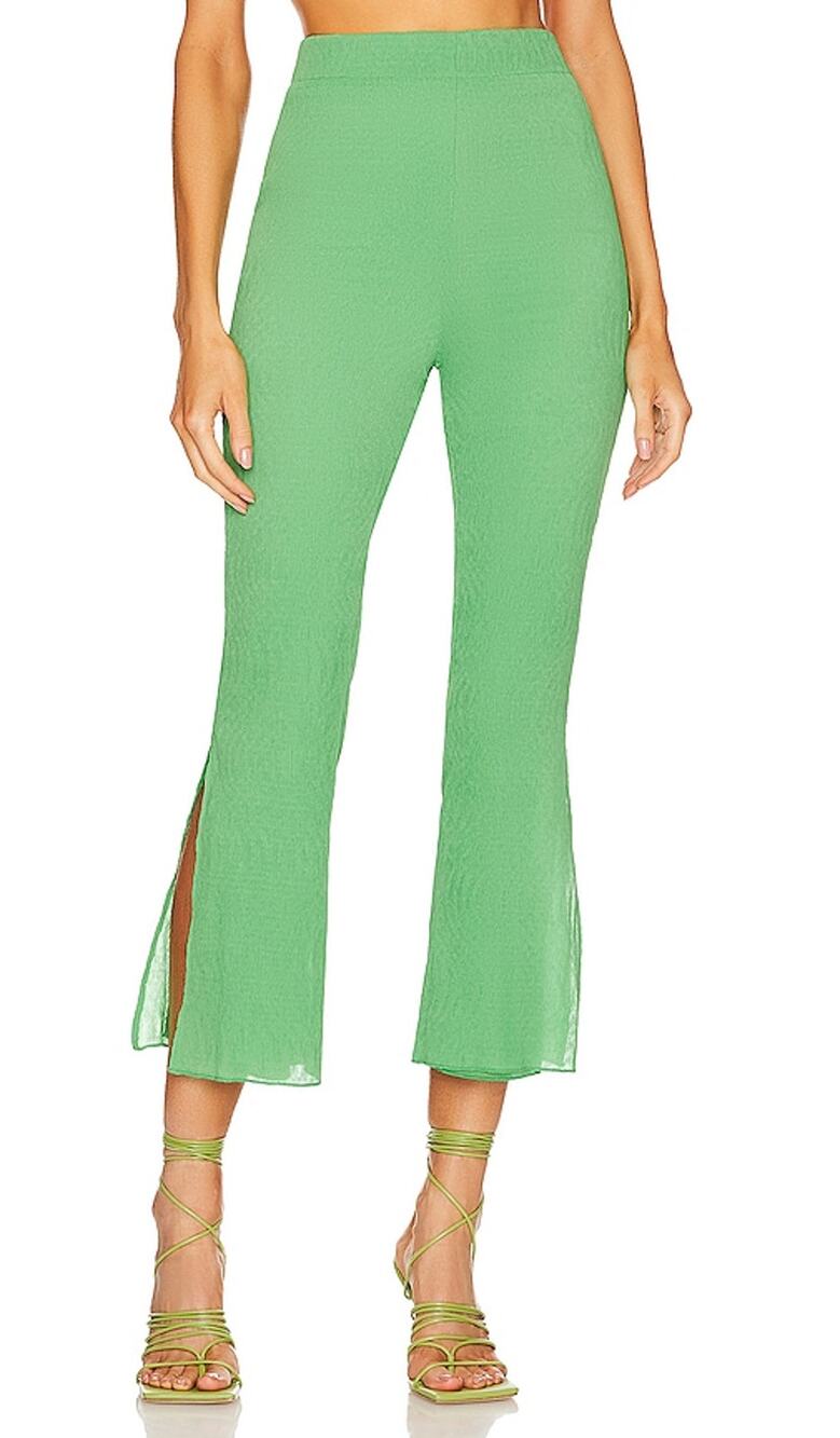 Camila Coelho Textured Green Linez Pants Size M